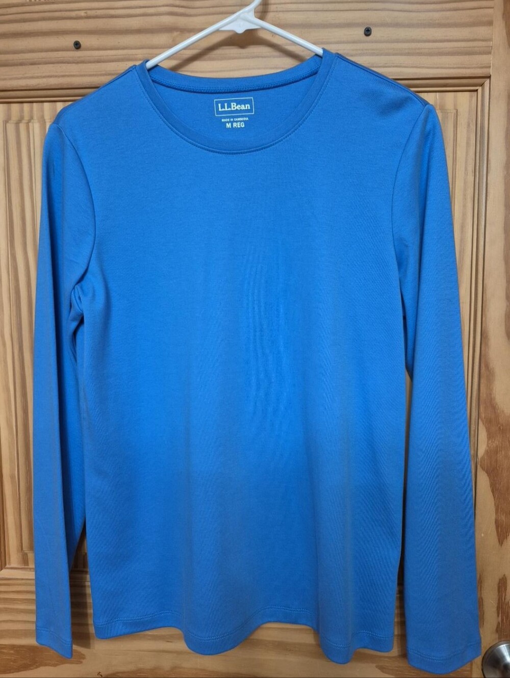 L.L.Bean Women’s Blue Long Sleeve 100% Cotton Top – Size M